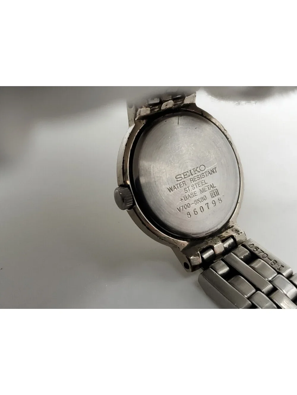 Seiko Quartz Watch Womens 25mm New Battery Silver Tone Round White Dial